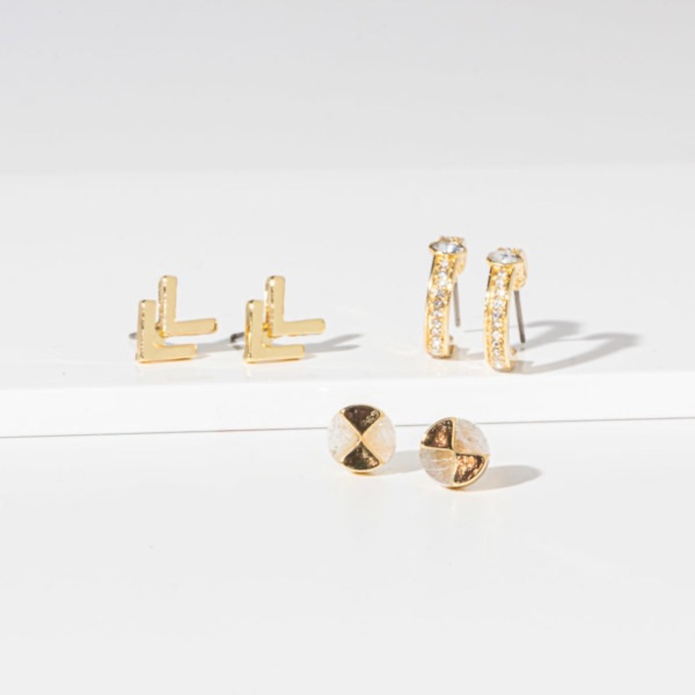 Gold and Silver Earring Set
